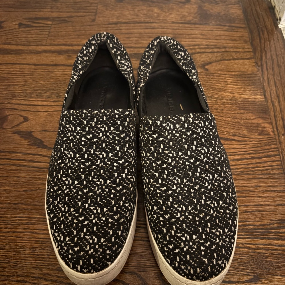 Vince Monochrome Speckled Slip-On Sneakers